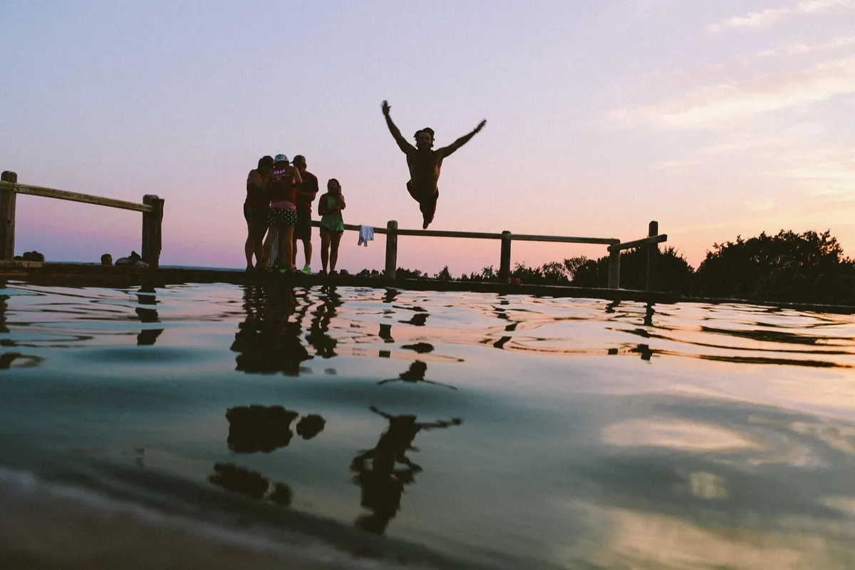 Jumping at sunset